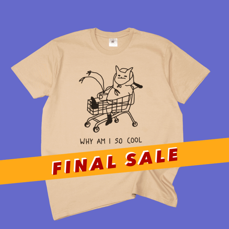 WHY AM I SO COOL t-shirt sand